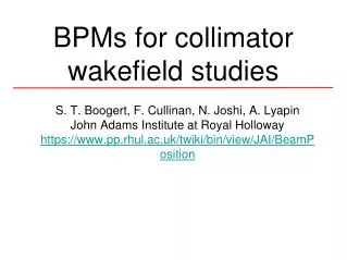 BPMs for collimator wakefield studies
