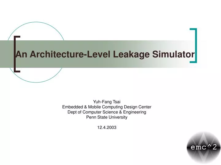 an architecture level leakage simulator