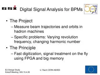 Digital Signal Analysis for BPMs