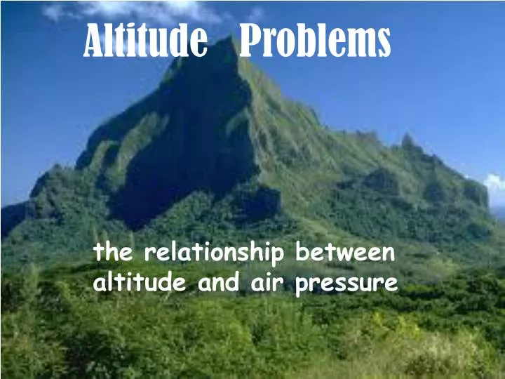 altitude problems