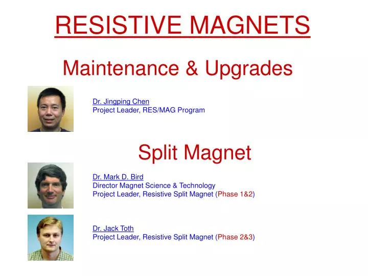 resistive magnets