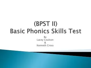 (BPST II) Basic Phonics Skills Test