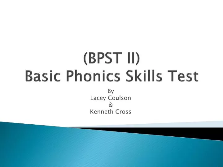 bpst ii basic phonics skills test