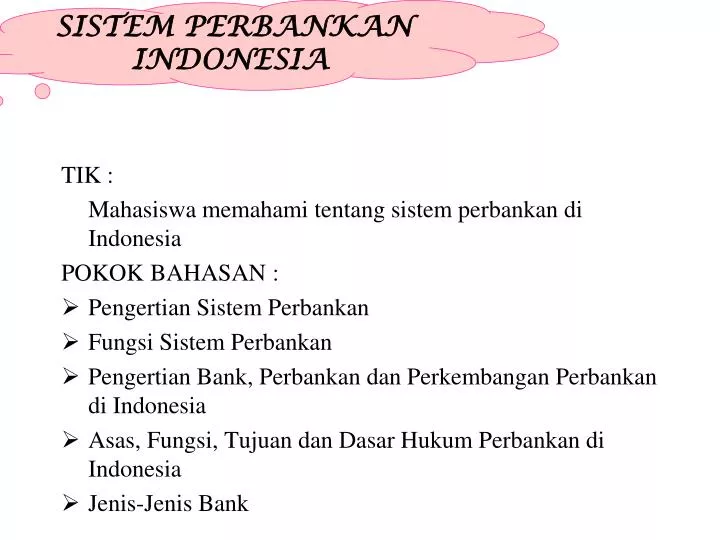sistem perbankan indonesia