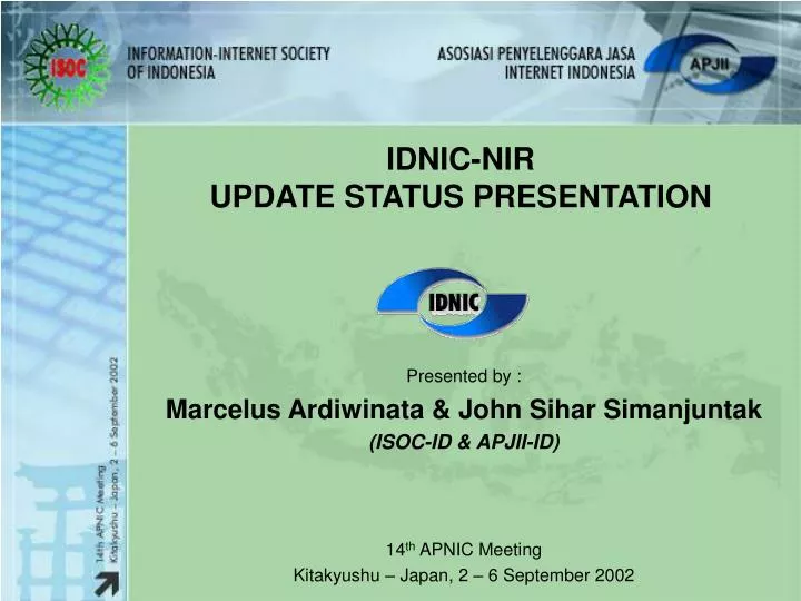 idnic nir update status presentation
