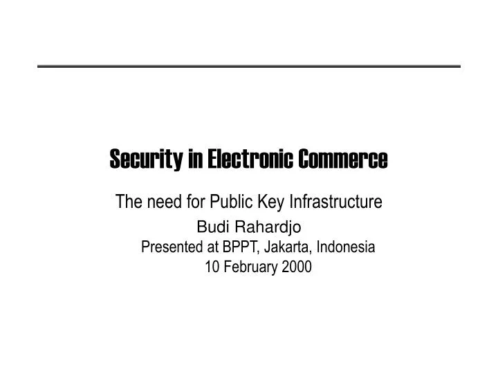 security in electronic commerce