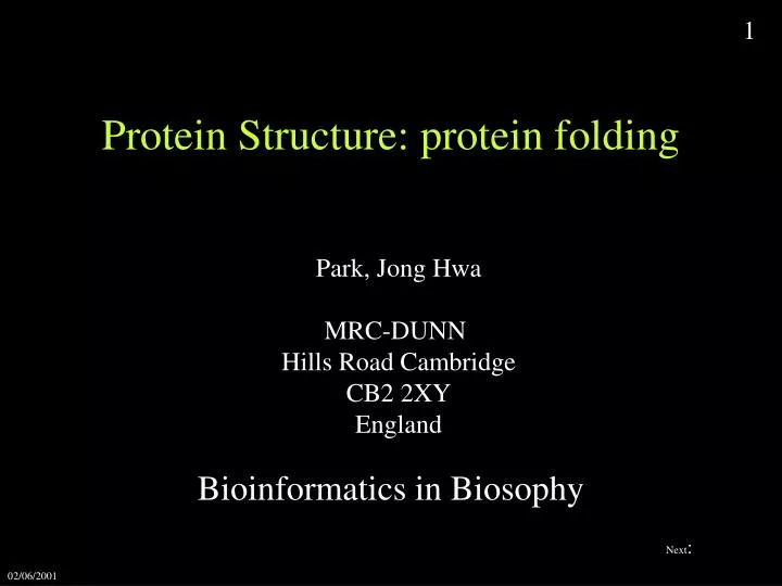 protein structure protein folding