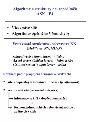algoritmy a struktury neuropo ta asn p4