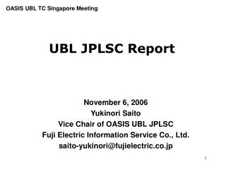 UBL JPLSC Report