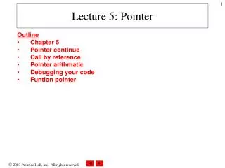 Lecture 5: Pointer