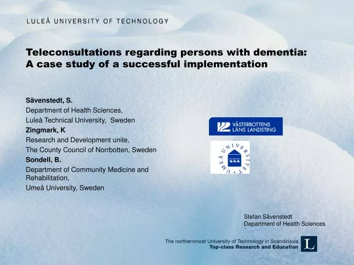 teleconsultations regarding persons with dementia a case study of a successful implementation