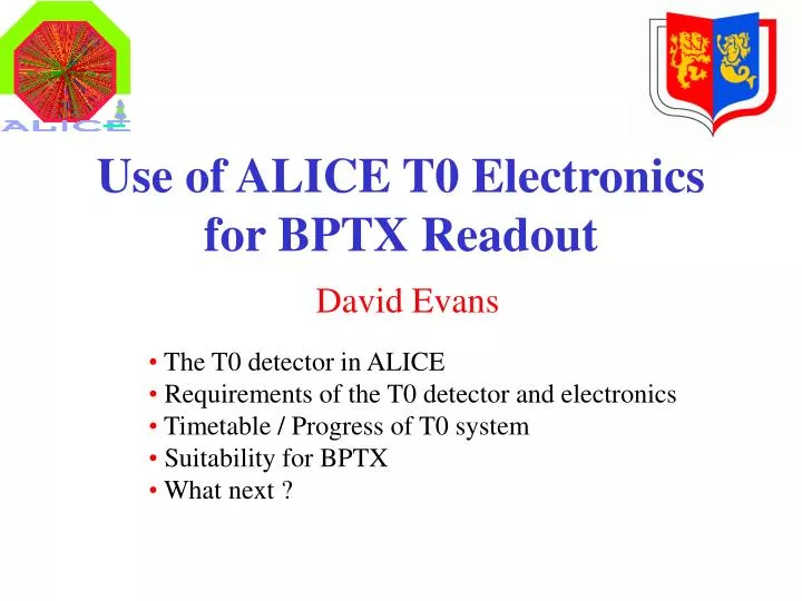 use of alice t0 electronics for bptx readout