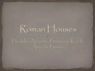 Roman Houses