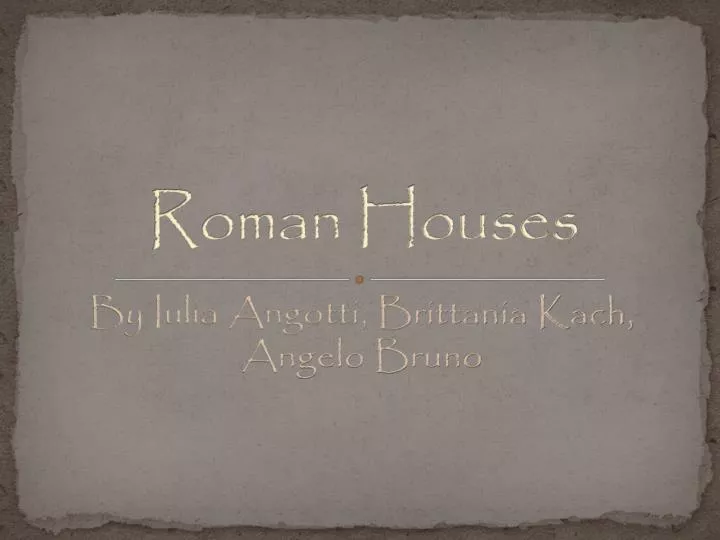 roman houses