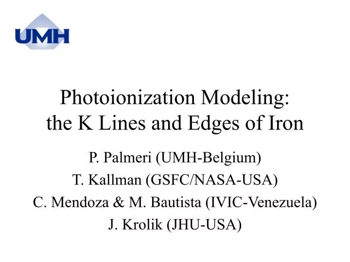 photoionization modeling the k lines and edges of iron