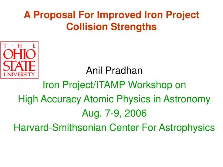 a proposal for improved iron project collision strengths