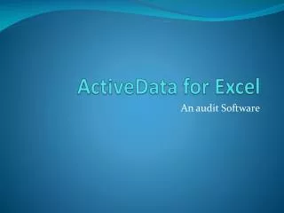 ActiveData for Excel