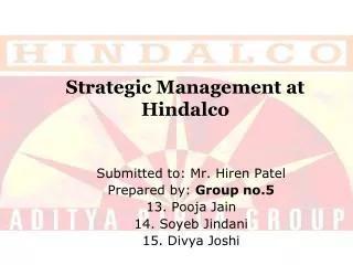 Strategic Management at Hindalco