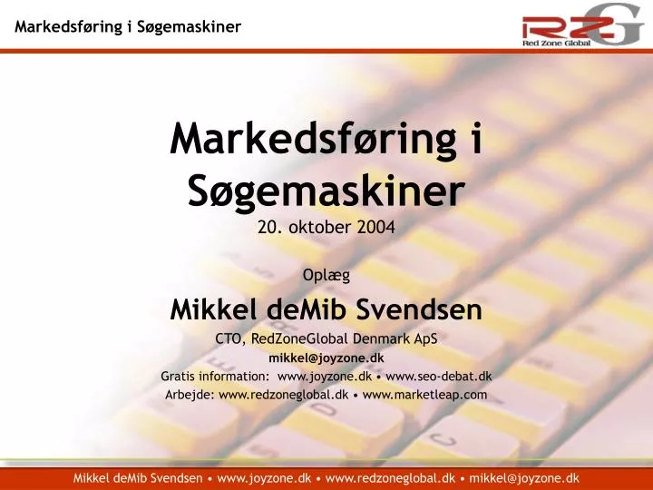 markedsf ring i s gemaskiner 20 oktober 2004