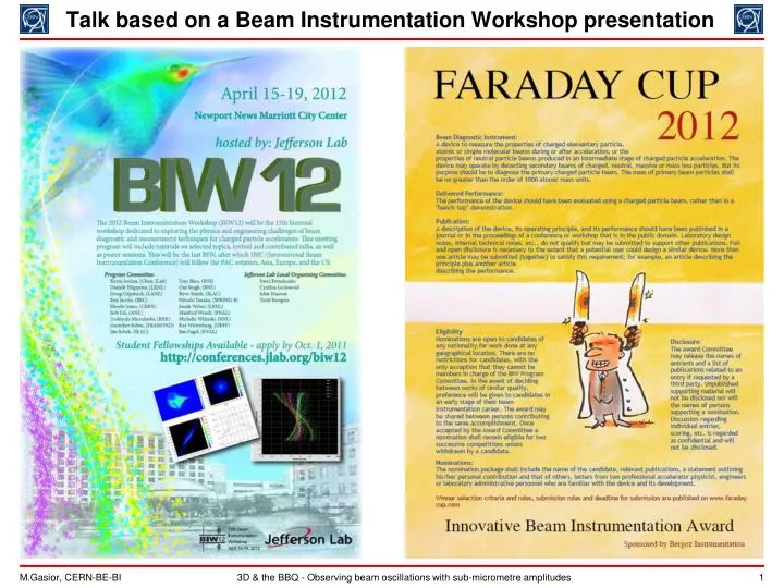 talk based on a beam instrumentation workshop presentation
