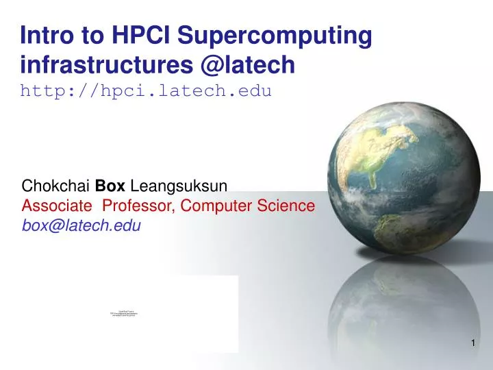 intro to hpci supercomputing infrastructures @latech http hpci latech edu