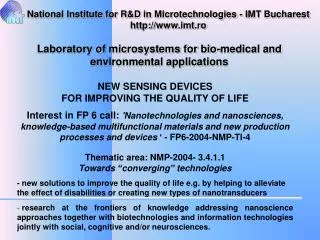 NEW SENSING DEVICES FOR IMPROVING THE QUALITY OF LIFE