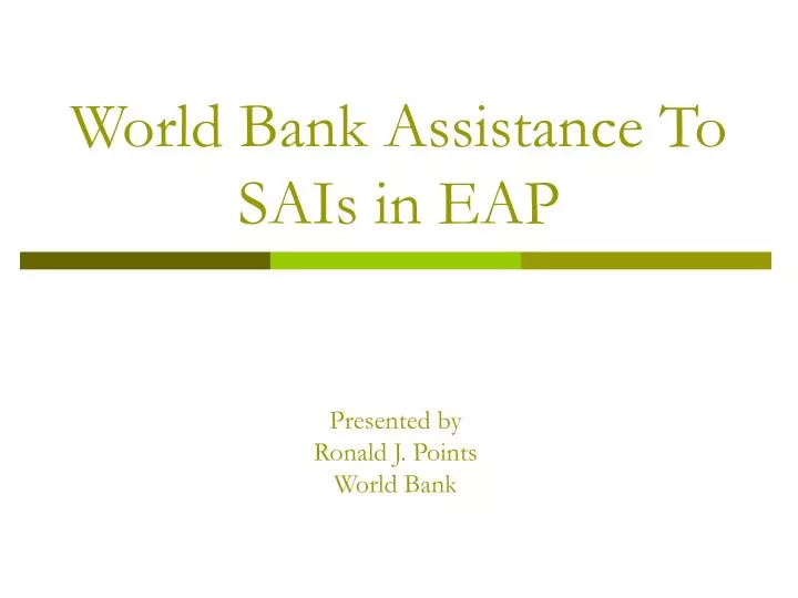 world bank assistance to sais in eap