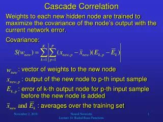 Cascade Correlation