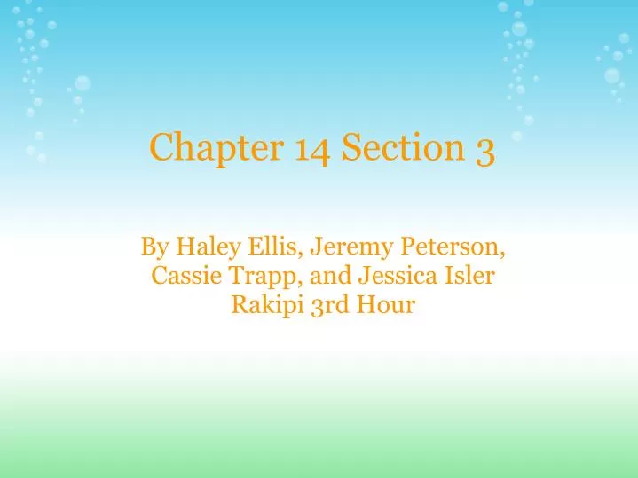 chapter 14 section 3