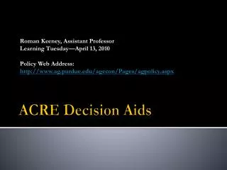 ACRE Decision Aids