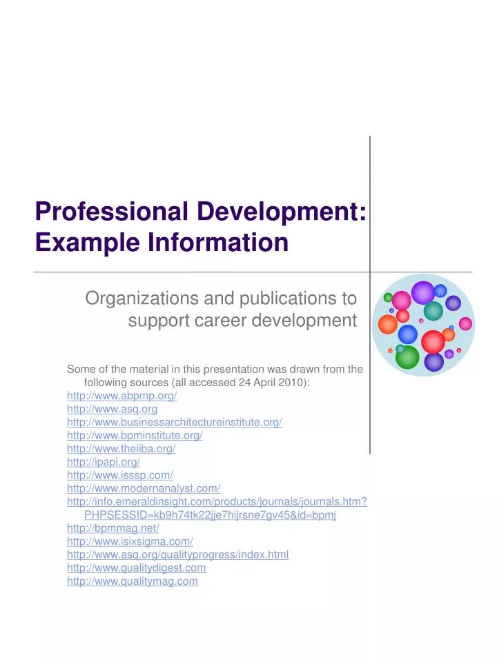 professional development example information