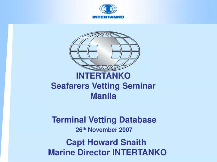 intertanko seafarers vetting seminar manila