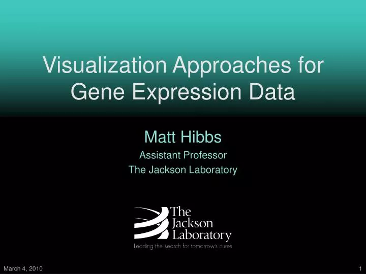 visualization approaches for gene expression data