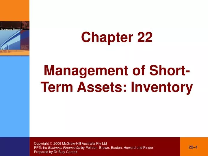 chapter 22 management of short term assets inventory