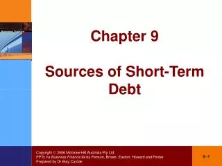 Chapter 9 Sources of Short-Term Debt