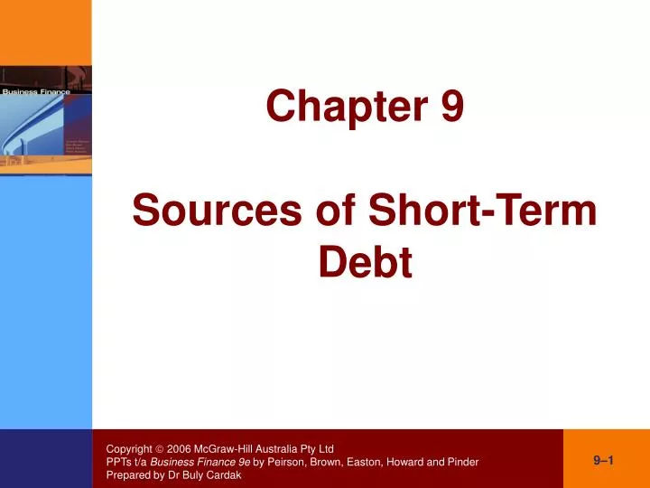 chapter 9 sources of short term debt
