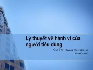 l thuy t v h nh vi c a ng i ti u d ng