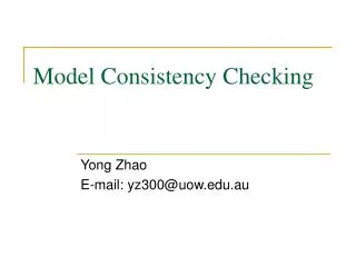 Model Consistency Checking