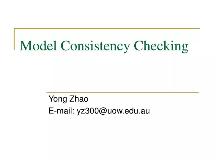 model consistency checking