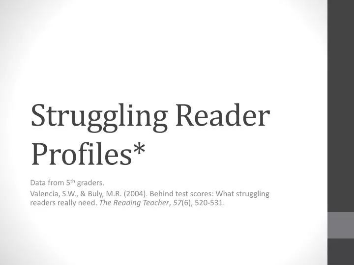 struggling reader profiles