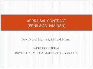 appraisal contract penilaian jaminan