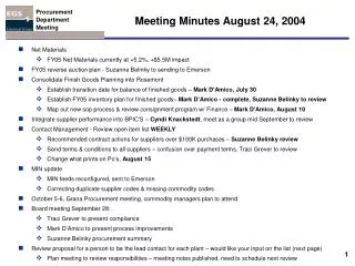 Meeting Minutes August 24, 2004