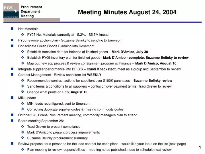 meeting minutes august 24 2004