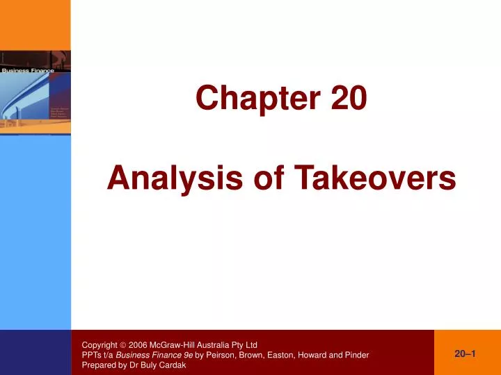 chapter 20 analysis of takeovers