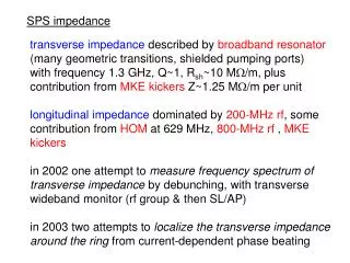SPS impedance