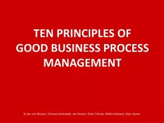 t en principles of good business process management