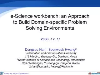 e-Science workbench: an Approach to Build Domain-specific Problem Solving Environments