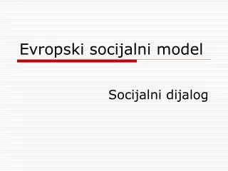 evropski socijalni model