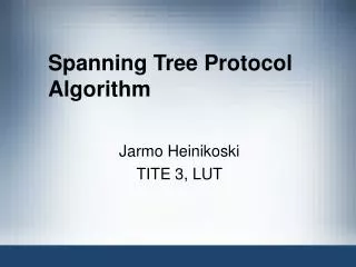 spanning tree protocol algorithm