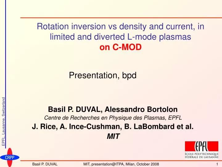 rotation inversion vs density and current in limited and diverted l mode plasmas on c mod